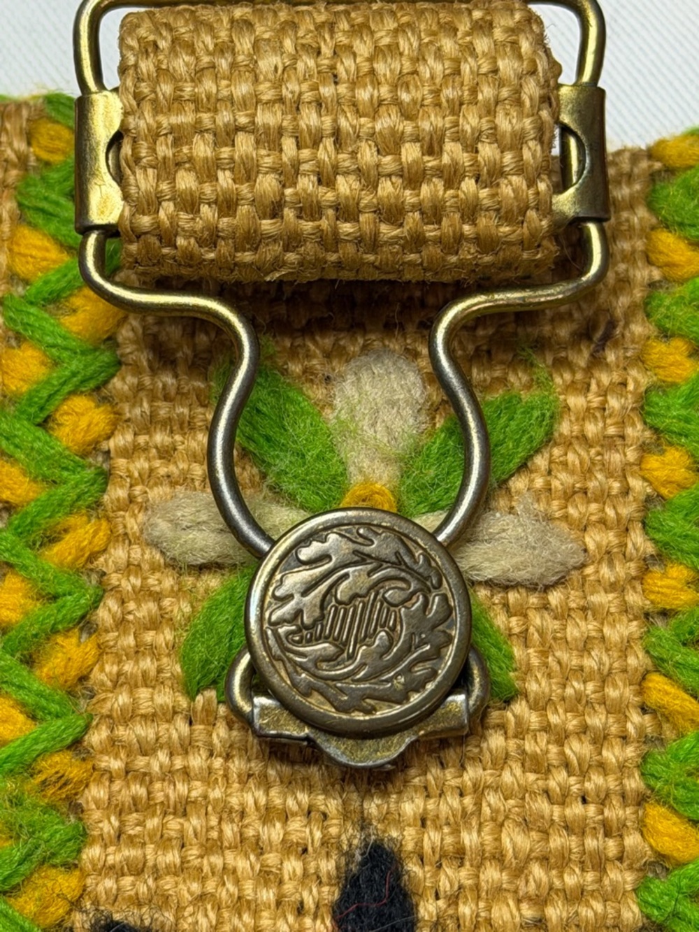 Handwoven Ladybug Pattern Shoulder Bag - Red/Green - Picture 3 of 5